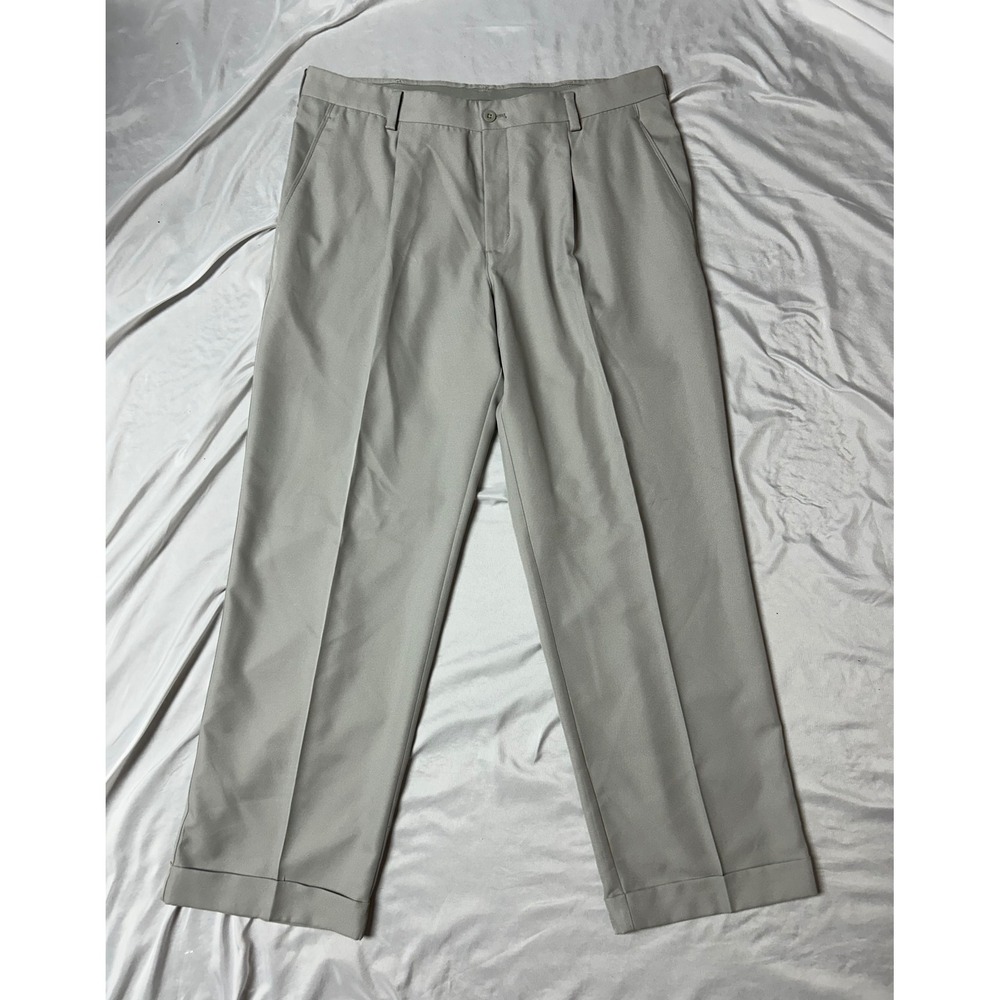 Nike Golf Dri-FIT Pleated Pants Mens 35x30 Gray Cuffed Trousers 391965-061